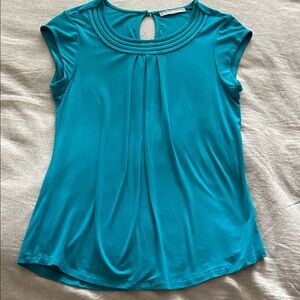 Daniel Rainn Teal Cap Sleeve Blouse